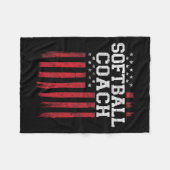 Couverture Polaire Entraîneur de softball fier drapeau américain Usa  (Devant (Horizontal))