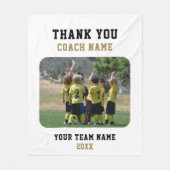 Couverture Polaire Entraîneur Merci avec nom d'équipe Photo (Devant)