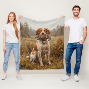Couverture Polaire Épagneul Breton avec Bécasse