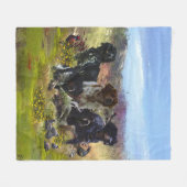 Couverture Polaire Épagneuls bretons, chasse aux oiseaux (Devant (Horizontal))