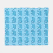 Couverture Polaire Ephène de fleur de Lotus - turquoise (Devant (Horizontal))