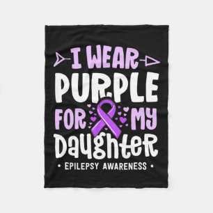 Couverture Polaire Epilepsie Ruban Je Porte Violet Pour Ma Fille Awar