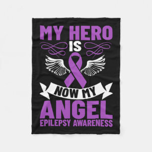 Couverture Polaire Epilepsie Ruban Mon Héros Est Maintenant Mon Ange