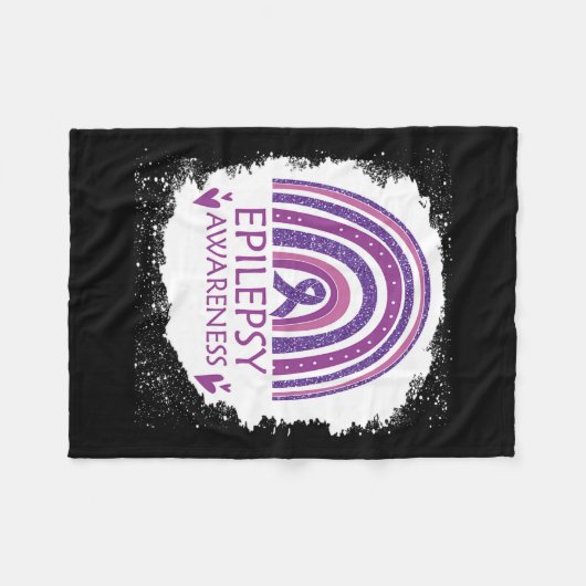 Couverture Polaire Epilepsie Sensibilisation Bleu Arc-en-ciel Violet  (Devant (Horizontal))