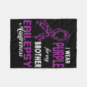 Couverture Polaire Epilepsy Awareness I Wear Purple For My Brother Fa (Devant (Horizontal))