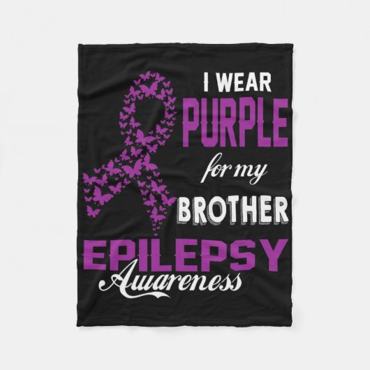 Couverture Polaire Epilepsy Awareness I Wear Purple For My Brother Fa (Devant)