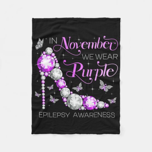 Couverture Polaire Epilepsy Awareness In November We Wear Purple Butt (Devant)