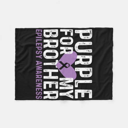 Couverture Polaire Epilepsy Awareness Purple For My Brother Ribbon (Devant (Horizontal))