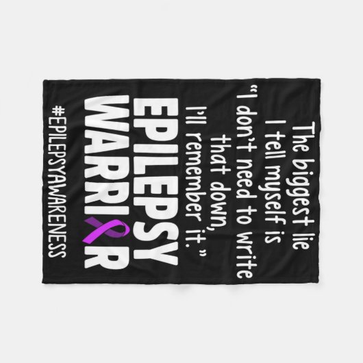 Couverture Polaire Epilepsy Awareness Write It Epileptic Warrior Surv (Devant (Horizontal))