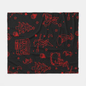 Couverture Polaire épiphanie noël sorcière befana noir (Devant (Horizontal))