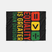 Couverture Polaire Equality Is Greater Than Division Math Black Histo (Devant (Horizontal))