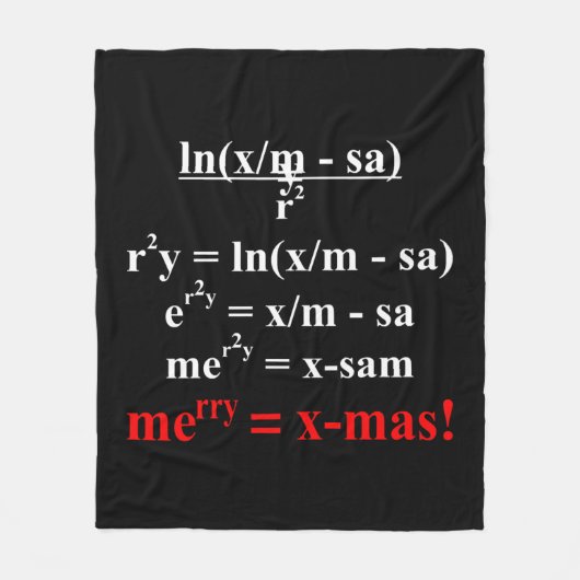 Couverture Polaire Équation mathématique Joyeux Noël (Devant)