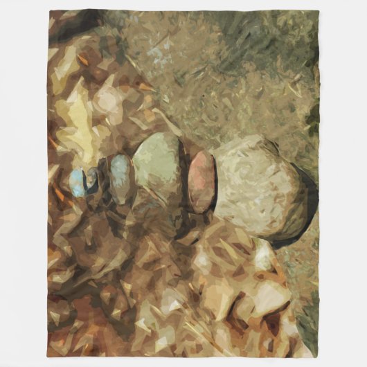 Couverture Polaire Équilibrer les rochers Impressionnisme Abstrait (Devant)