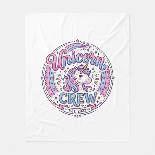 Couverture Polaire Équipage de licorne impression ludique à la demand (Devant)