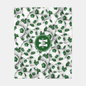 Couverture Polaire équipe blanche verte couleurs soccer balls motif (Devant)