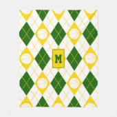 Couverture Polaire équipe de basket-ball en or vert couleurs Jacquard (Devant)