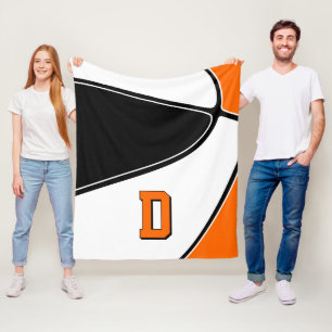 Couverture Polaire équipe de basket orange noir couleurs garçons fill