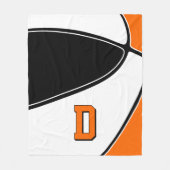 Couverture Polaire équipe de basket orange noir couleurs garçons fill (Devant)