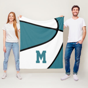 Couverture Polaire Équipe de basket turquoise couleurs décor sportif