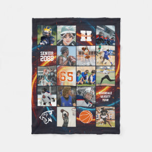 Couverture Polaire Équipe de basketball nuit des seniors photo person