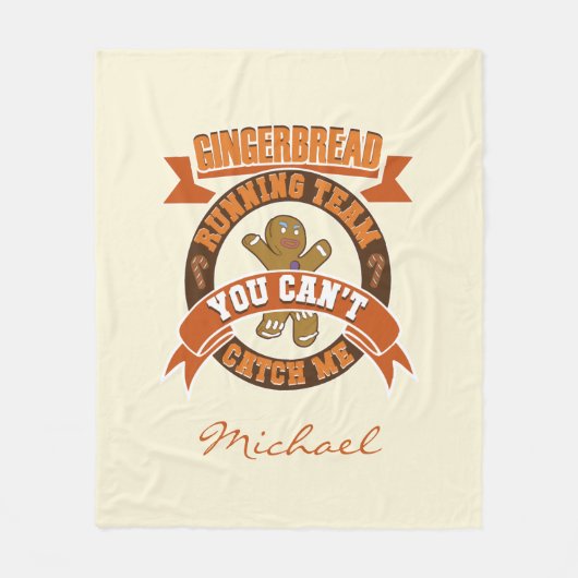 Couverture Polaire Équipe de course en pain d'épice de Noël personnal (Devant)