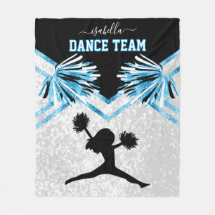 Couverture Polaire Équipe de danse Bébé Bleu, noir et blanc Fleece Bl
