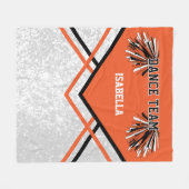 Couverture Polaire Équipe de danse Orange Fleece Blanche (Devant (Horizontal))