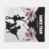 Couverture Polaire Équipe de danse petite fille noir, blanc et Rose r (Devant (Horizontal))