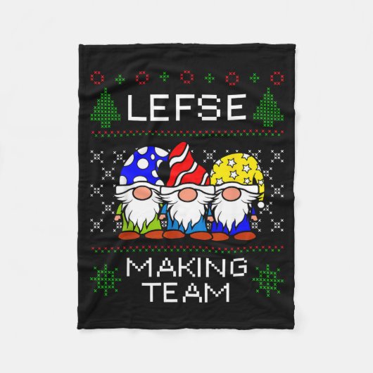 Couverture Polaire Équipe de fabrication de Lefse pull de Noël laid (Devant)