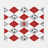 Couverture Polaire équipe de football gris rouge couleurs Jacquard (Devant (Horizontal))