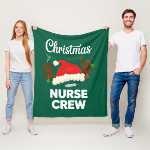 Couverture Polaire Équipe de Noël des infirmières Chapeau de Père Noë