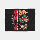 Couverture Polaire Équipe de Noël Père Noël Dabbing Elf Family Corres (Devant (Horizontal))