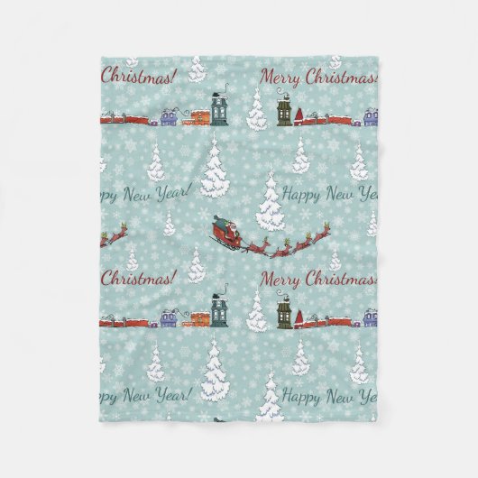 Couverture Polaire Équipe de père Noël (Devant)