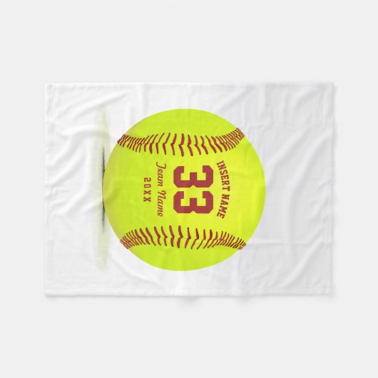 Couverture Polaire Équipe de softball customisée (Devant (Horizontal))