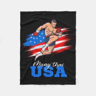 Couverture Polaire Équipe de soutien Muay Thai Usa Drapeau Américain