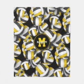 Couverture Polaire équipe de volley-ball de poule noire (Devant)