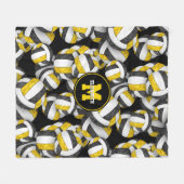 Couverture Polaire équipe de volley-ball de poule noire (Devant (Horizontal))