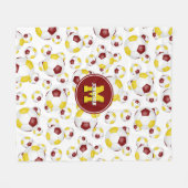 Couverture Polaire équipe d'or de maroon couleurs garçons filles socc (Devant (Horizontal))