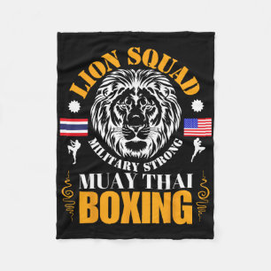 Couverture Polaire Équipe Lion Thaïlande Kickboxing Muay Thai Mma Ent