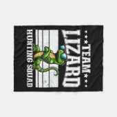 Couverture Polaire Équipe Lizard Hunter Squad Funny Retro Gecko Lizar (Devant (Horizontal))