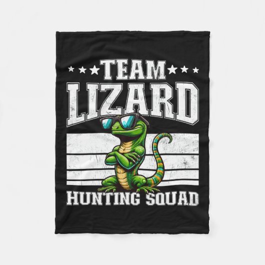 Couverture Polaire Équipe Lizard Hunter Squad Funny Retro Gecko Lizar (Devant)