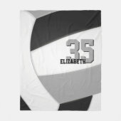 Couverture Polaire équipe noire gris couleurs volley-ball (Devant)