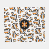 Couverture Polaire équipe noire orange couleurs filles sport volley-b (Devant (Horizontal))