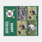 Couverture Polaire Équipe personnalisée de baseball 4 Photo Collage N (Devant (Horizontal))