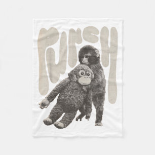 Couverture Polaire Équipe Rétro Poing Bébé Singe