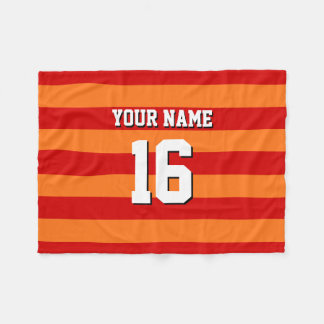 Couverture Polaire Équipe rouge citrouille Orange Jersey Preppy Strip