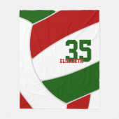 Couverture Polaire équipe rouge vert couleurs géant volleyball (Devant)