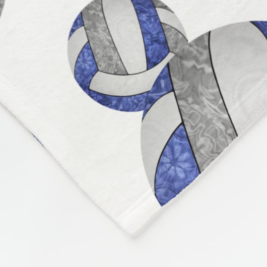 Couverture Polaire équipe sportive bleu gris couleurs girly volleybal (Coin)