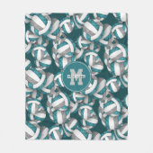 Couverture Polaire Équipe turquoise de l'école de filles grises coule (Devant)