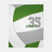 Couverture Polaire équipe verte gris couleurs volleyball nom de l'ath (Devant)